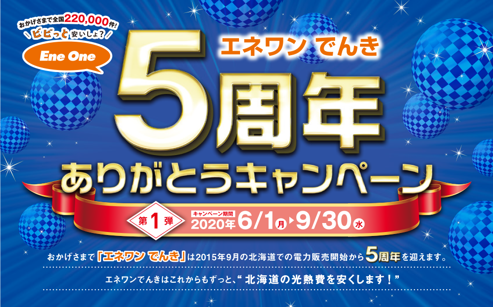 「エネワンでんき」5周年ありがとうキャンペーン