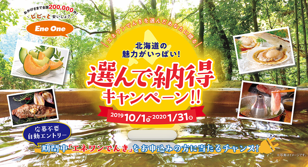 「エネワンでんき」を選んだあなたにドーンとプレゼント!選んで納得キャンペーン!